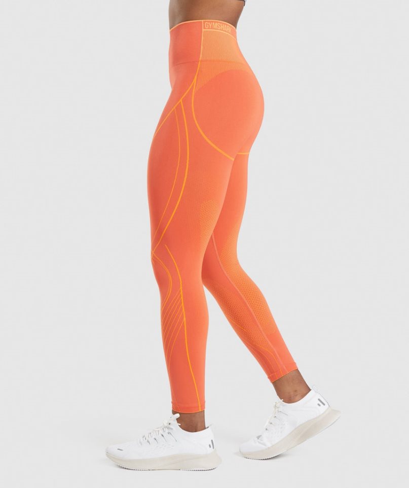 Women's Gymshark Apex Seamless High Rise Leggings Orange | CA 163DNA